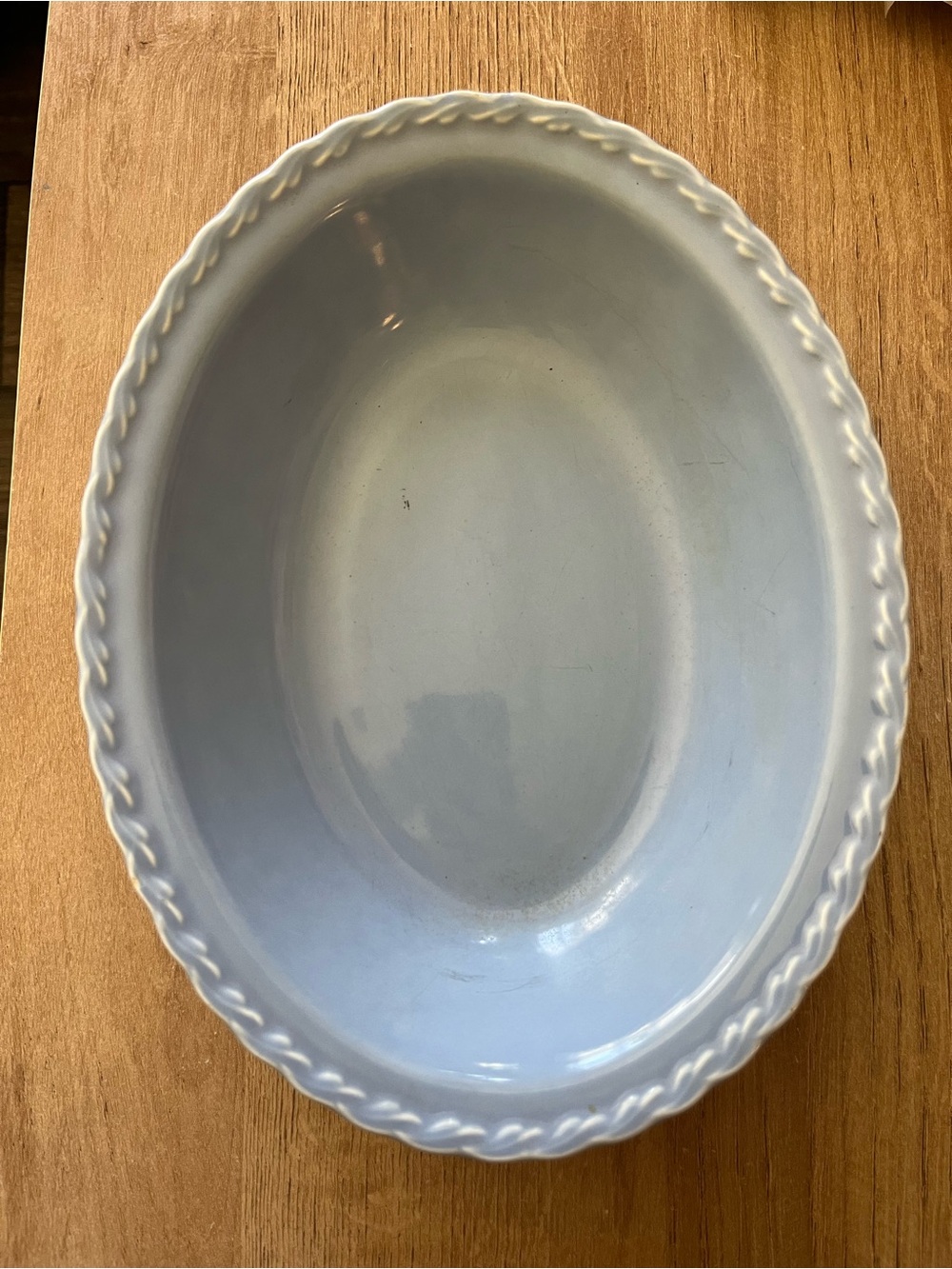 Mid Century Vernonware Native California Periwinkle Blue Oval Vegetable Dish